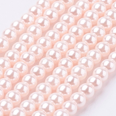 Eco-Friendly Dyed Glass Pearl Round Beads Strands HY-A002-4mm-RB091-1