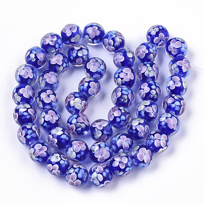 Handmade Lampwork Beads Strands LAMP-T007-04E-1
