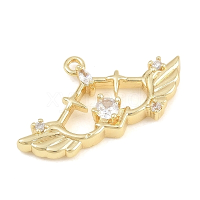 Brass Micro Pave Clear Cubic Zirconia Pendants CU-CBA0565-10G-1