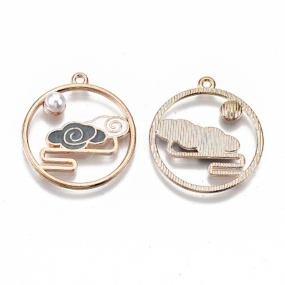 Chinese Style Alloy Pendants RESI-R431-04B-RS-1