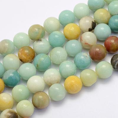 Natural Flower Amazonite Beads Strands G-G697-F06-6mm-1