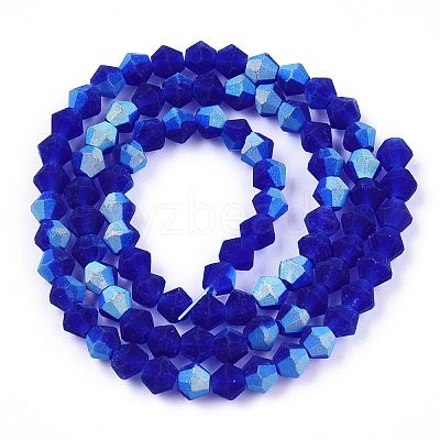 Imitate Austrian Crystal Bicone Frosted Glass Beads Strands EGLA-A039-T6mm-MB06-1