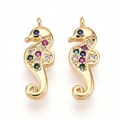 Brass Micro Pave Cubic Zirconia Pendants X1-KK-N261-16G-1