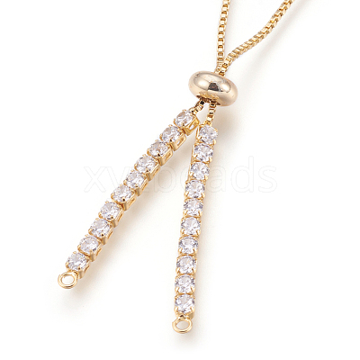 Adjustable Brass Micro Pave Cubic Zirconia Chain Bracelet Making KK-O106-50G-1