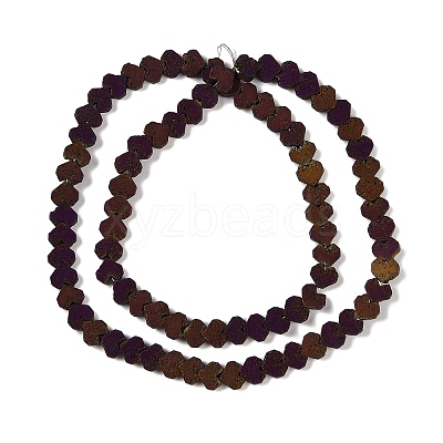 Electroplated Natural Lava Rock Beads Strands G-Q1009-G01-02A-1