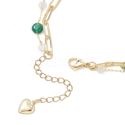 3Pcs Natural Morganite & Green Agate & Labradorite Beads Multi-layered Bracelets BJEW-JB12217-1