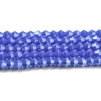 Opaque Solid Color Electroplate Glass Beads Strands GLAA-F029-P4mm-C11-1