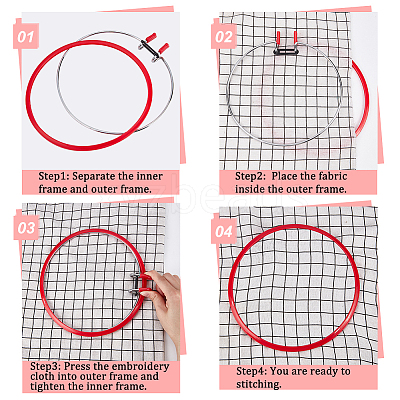 Spring Tension Embroidery Hoops TOOL-WH0159-50A-1