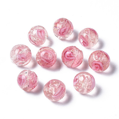 Handmade Luminous Inner Flower Lampwork Beads LAMP-TD001-8mm-03-01-1