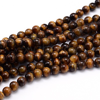 Natural Tiger Eye Beads Strands G-J303-11-4mm-1
