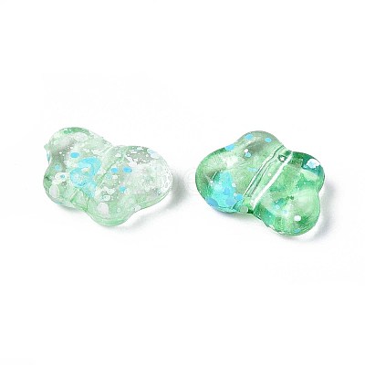 Spray Painted Transparent Acrylic Beads OACR-N149-01D-1