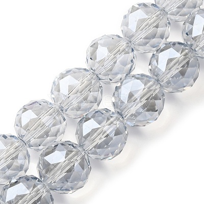 Transparent Electroplate Glass Beads Strands EGLA-N002-34E-F03-1
