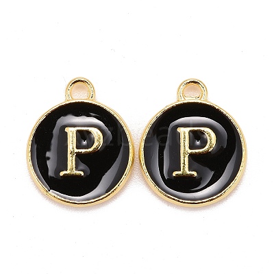 Golden Plated Alloy Charms LS-ENAM-S118-02P-1