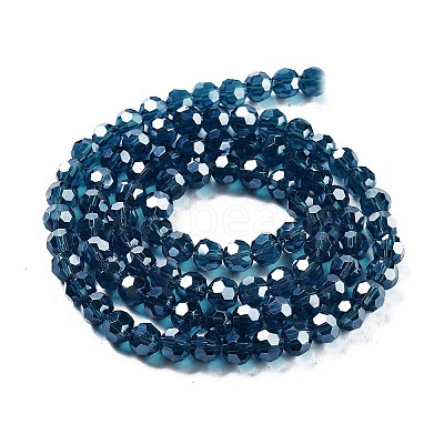 Electroplate Transparent Glass Beads Strands EGLA-A035-T6mm-A12-1
