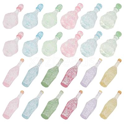 70Pcs 12 Styles Dummy Bottle Transparent Resin Cabochon RESI-OC0001-48-1