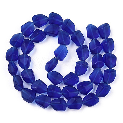 Transparent Frosted Glass Beads Strands FGLA-S001-02E-1