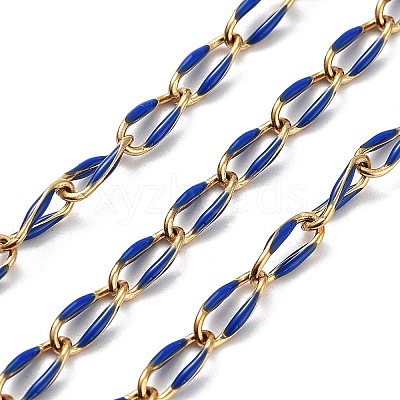 Ion Plating(IP) 304 Stainless Steel Enamel Twisted Oval Link Chains CHS-K019-02G-01-1