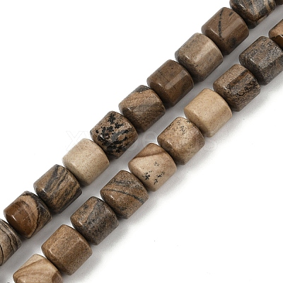 Natural Picture Jasper Beads Strands G-G275-D19-10x10mm-1