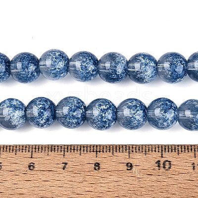 Transparent Half Spray Painted Glass Beads Strands LS-GLAA-Q110-02A-04-1