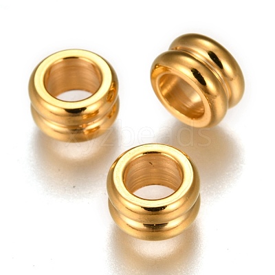304 Stainless Steel Grooved Beads STAS-I117-16A-G-1