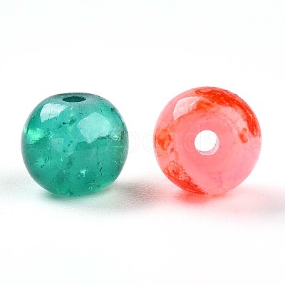 Baking Paint Imitation Jade Glass Beads DGLA-S115-6mm-MY-1