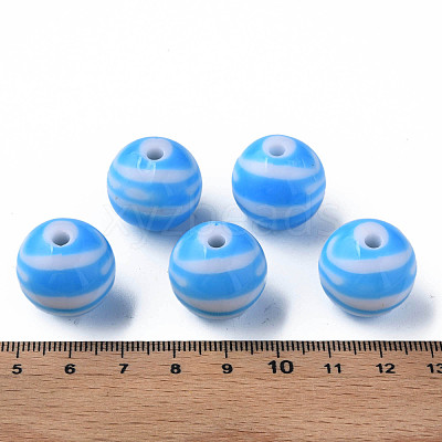 Opaque Striped Acrylic Beads MACR-S373-27B-09-1