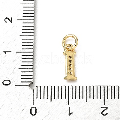 Brass Micro Pave Cubic Zirconia Charms KK-I382-03G-I-1