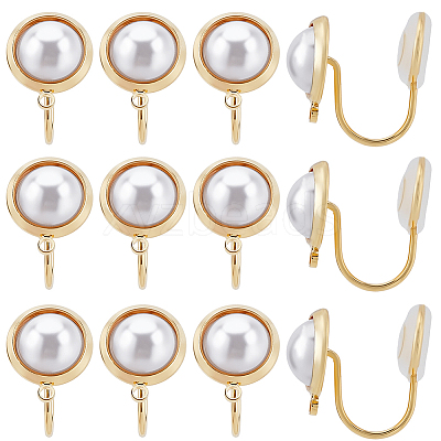 10Pcs Half Round Brass Ear Cuff Findings KK-BBC0022-47-1