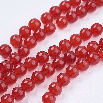 Natural White Jade Bead Strands G-R165-8mm-15-1