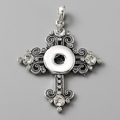 Alloy Rhinestone Hang Snap Base Pendants FIND-WH0145-76A-1