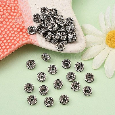 Brass Rhinestone Spacer Beads RB-A014-Z8mm-01B-NF-1