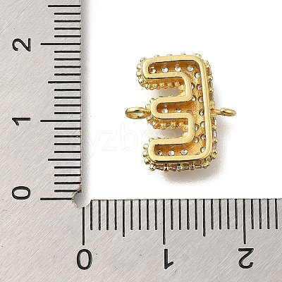 Brass Micro Pave Cubic Zirconia Letter Links X-KK-I717-04E-1