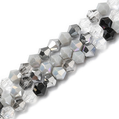 Electroplate Glass Beads Strands X-EGLA-D018-02C-1