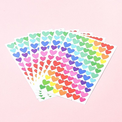 4 Bags Heart Pattern DIY Paper Picture Stickers AJEW-FS0001-17-1