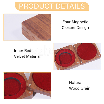 Wood Medal Storage Magnetic Boxes CON-WH0088-93A-02-1