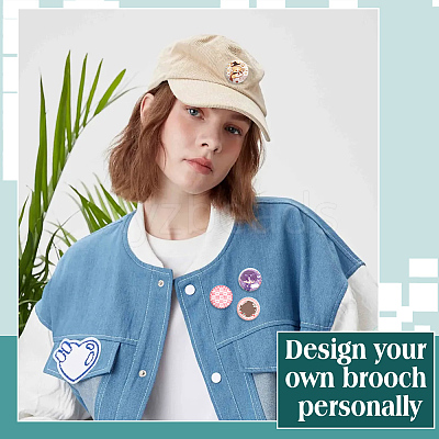 Flat Round Sublimation Blank Badge Button Parts IFIN-WH0011-79B-1