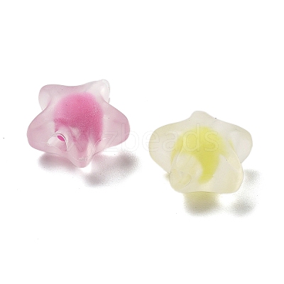 Frosted Transparent Acrylic Beads OACR-A032-13A-1