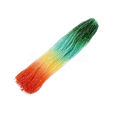 Gradient Color Baking Paint Glass Bead Strands DGLA-A039-T2mm-A013-1