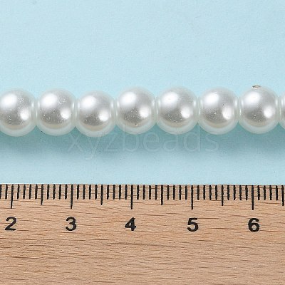 White Glass Pearl Round Loose Beads For Jewelry Necklace Craft Making X-HY-8D-B01-1