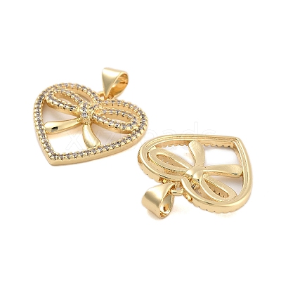 Brass Pave Clear Cubic Zirconia Pendants KK-U009-05D-G-1