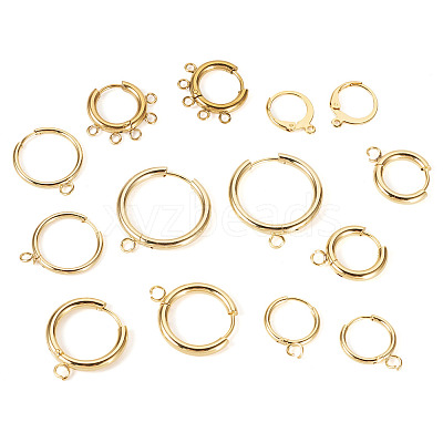 14Pcs 7 Styles 201/316 Stainless Steel Huggie Hoop Earring Findings STAS-TA0005-50-1