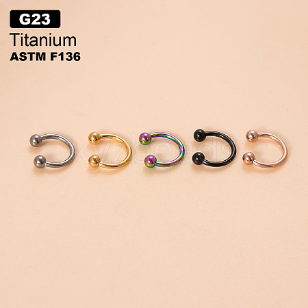 G23 Titanium Circular/Horseshoe Barbell Nose Rings WGFD71D-05-1