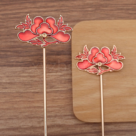 Flower Alloy Enamel Hair Stick Finding PW-WG0A83D-07-1