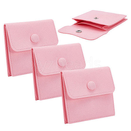Microfiber Jewelry Flap Pouches ABAG-WH0032-121D-1