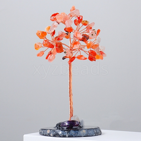 Natural Carnelian Chips Tree of Life Decorations PW-WG54461-05-1