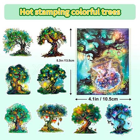 30Pcs PET Tree Stickers PW-WGB2EE5-01-1