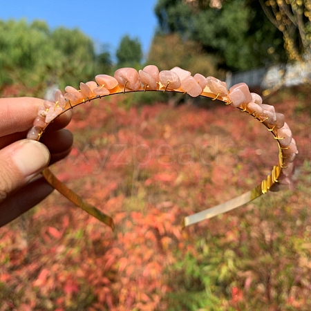 Natural Sunstone Hair Bands PW-WGC1C33-57-1