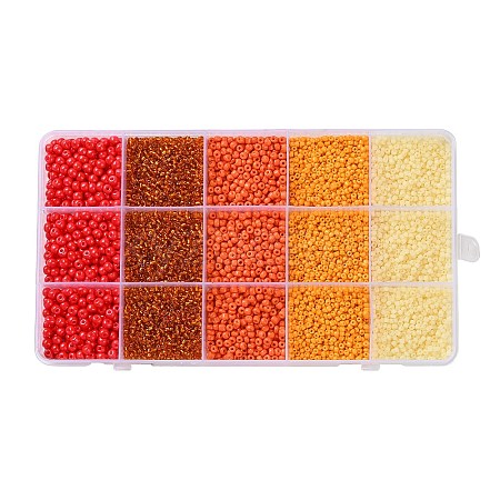DIY 15 Grids ABS Plastic & Glass Seed Beads Jewelry Making Finding Beads Kits DIY-G119-02C-1
