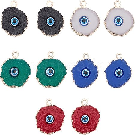 Druzy Resin Pendants RESI-FH0001-13LG-1