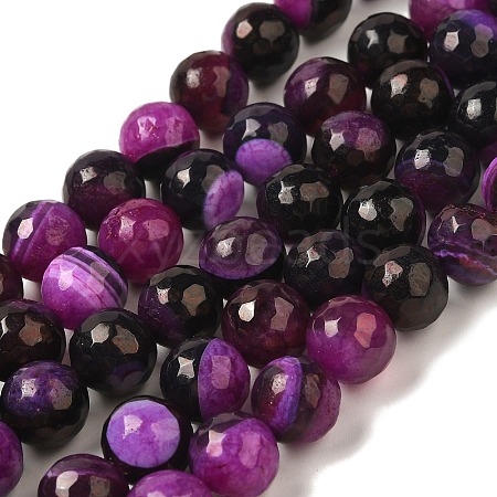 Natural Agate(Dyed & Heated) Beads Strands G-H066-B09-03-1